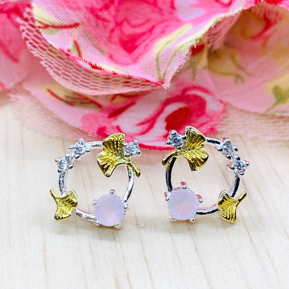 Sterling Silver 925 CZ Circle Earrings